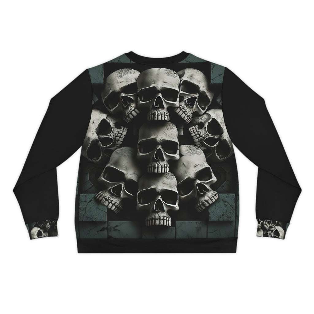 Metallic Chrome Skulls and classic Designed Background Style 9 Lightweight Sweatshirt (AOP)