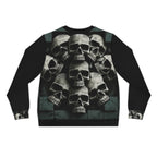 Metallic Chrome Skulls and classic Designed Background Style 9 Lightweight Sweatshirt (AOP)