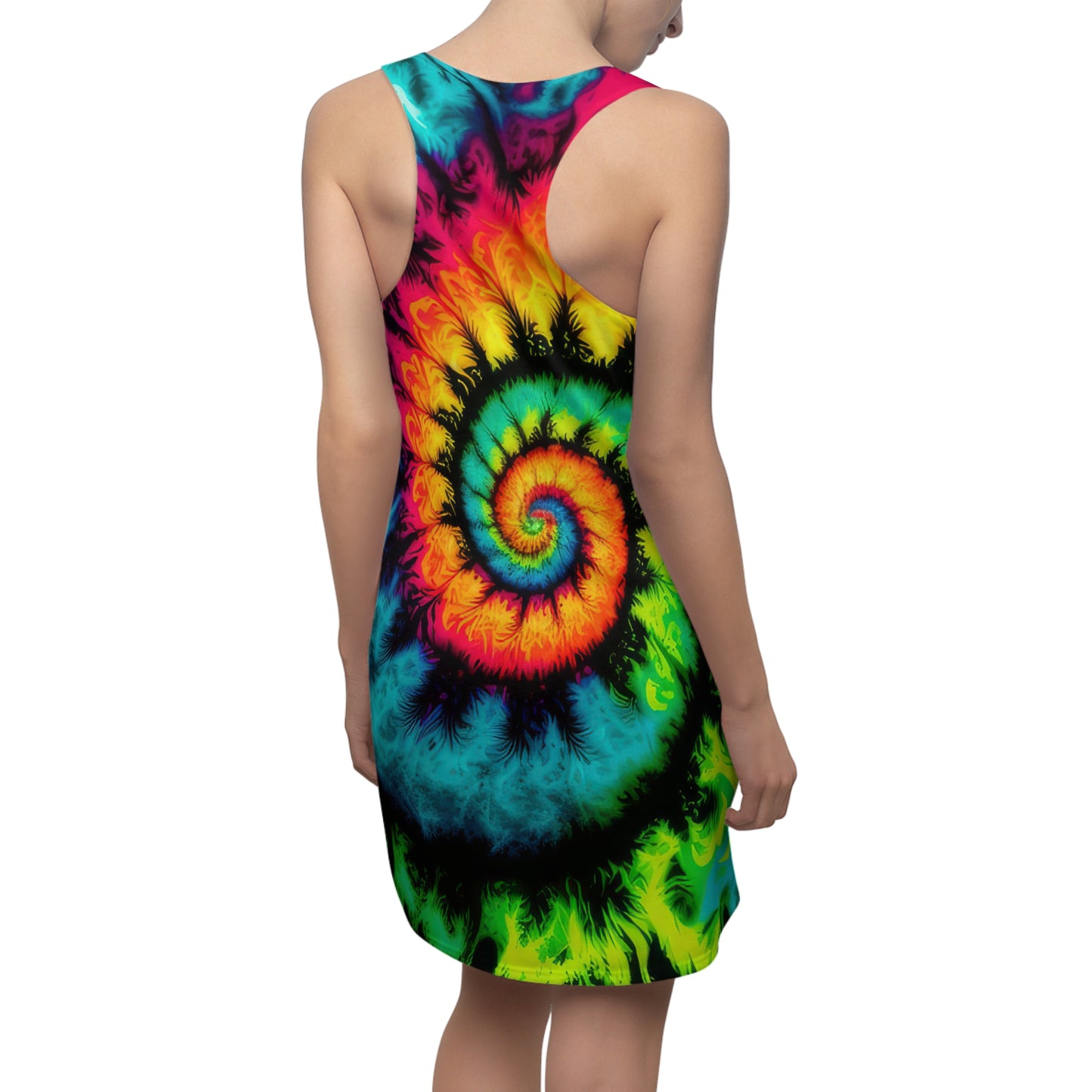 Bold And Beautiful Tie Dye Style Three B, Women's Cut & Sew Racerback Dress (AOP)