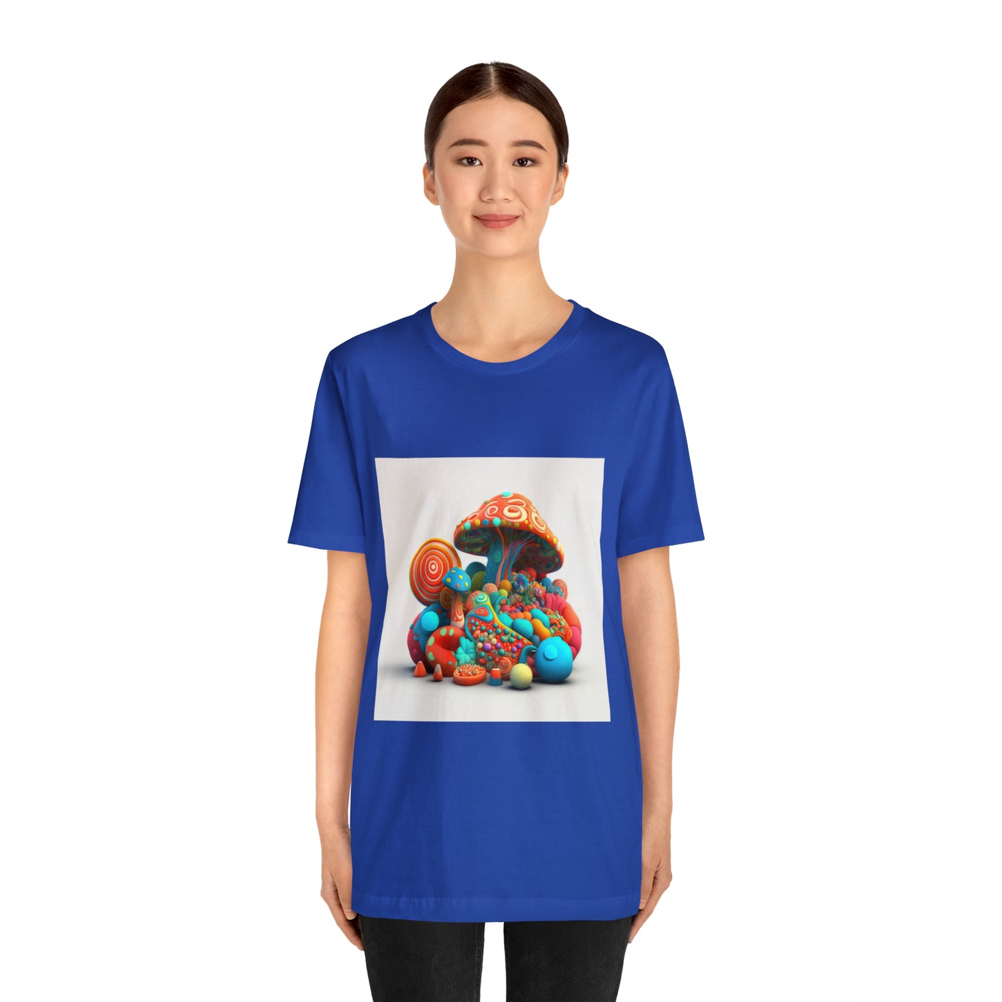 Hippie Mushroom Color Candy Style Design Style 1Unisex Jersey Short Sleeve Tee