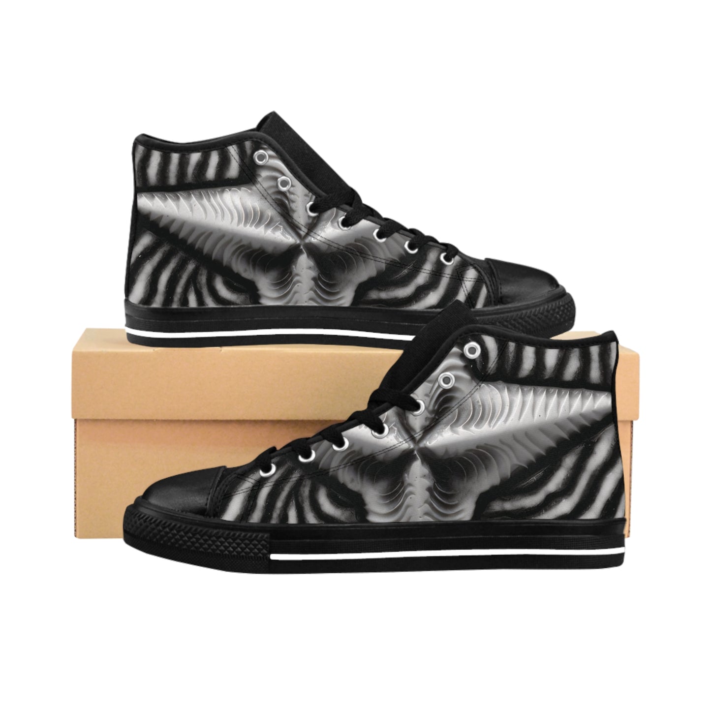 Beautiful Stars Abstract Star Style Black And White Men's Classic Sneakers