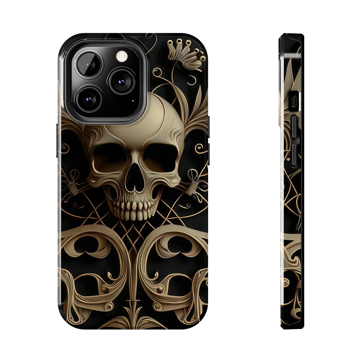 Metallic Chrome Skulls and classic Designed 1 Tough Phone Cases