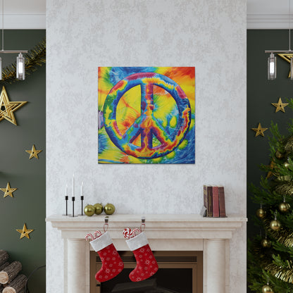 Coolio Tie Dye Hippie Peace Sign 4 Canvas Gallery Wraps