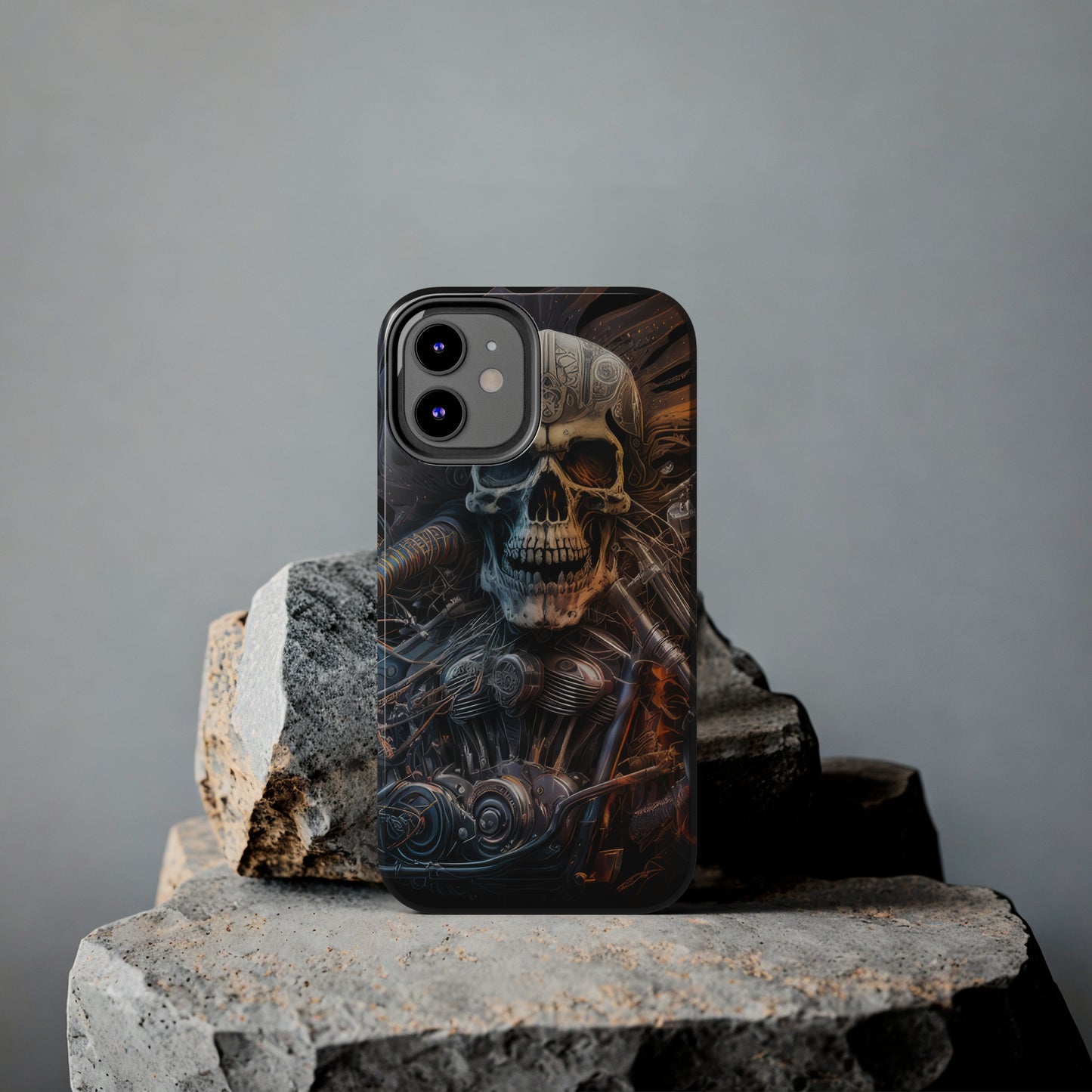 Skull Motorcycle Rider, Ready to Tear Up Road On Beautiful Bike 8 Tough Phone Cases