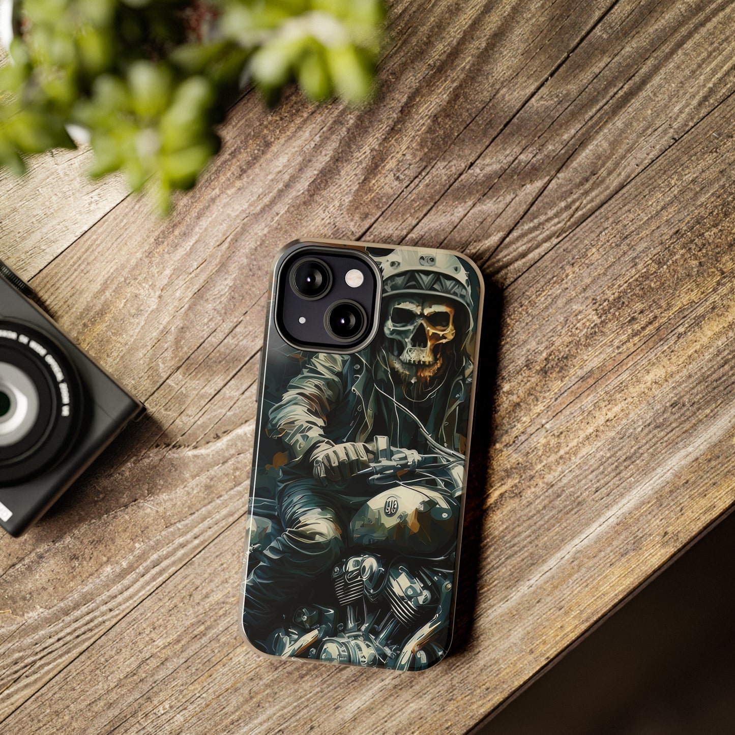 Skull Motorcycle Rider, Ready to Tear Up Road On Beautiful Bike Tough Phone Cases