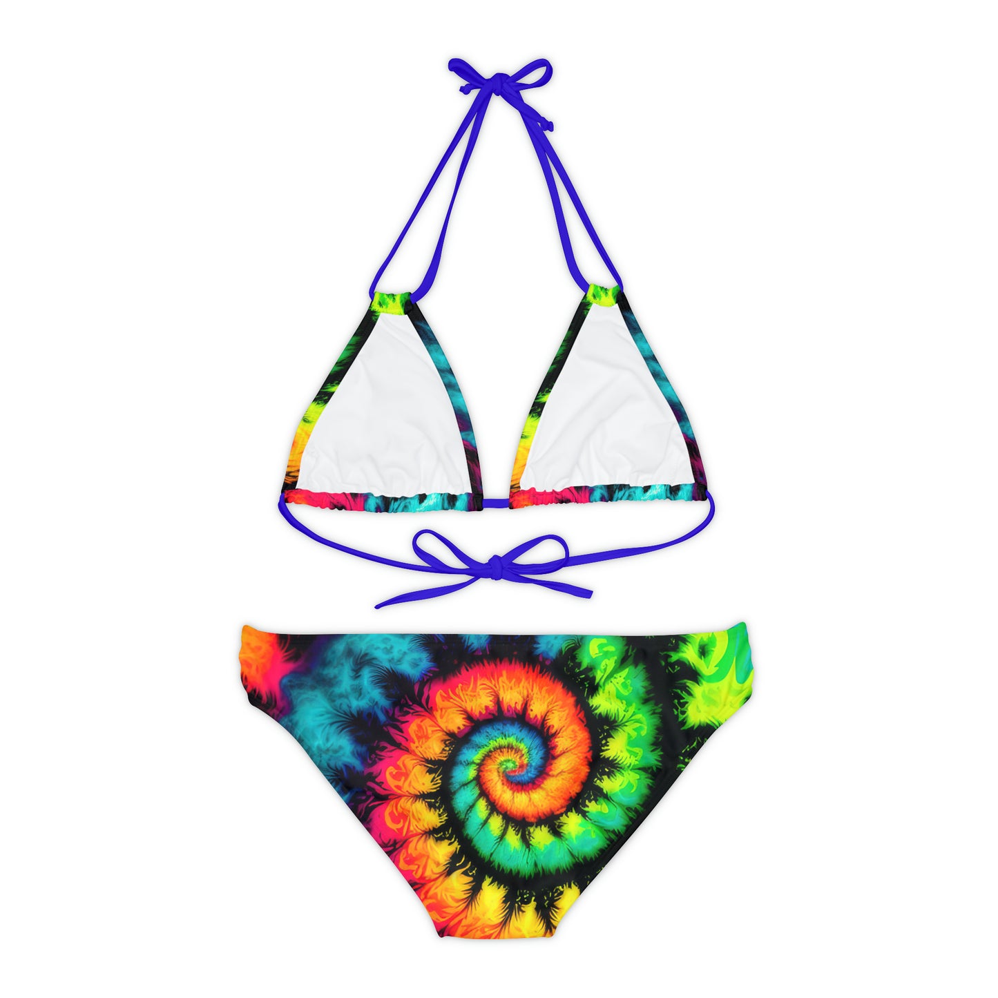 Bold And Beautiful Tie Dye Style One A, Four Strappy Bikini Set (AOP)