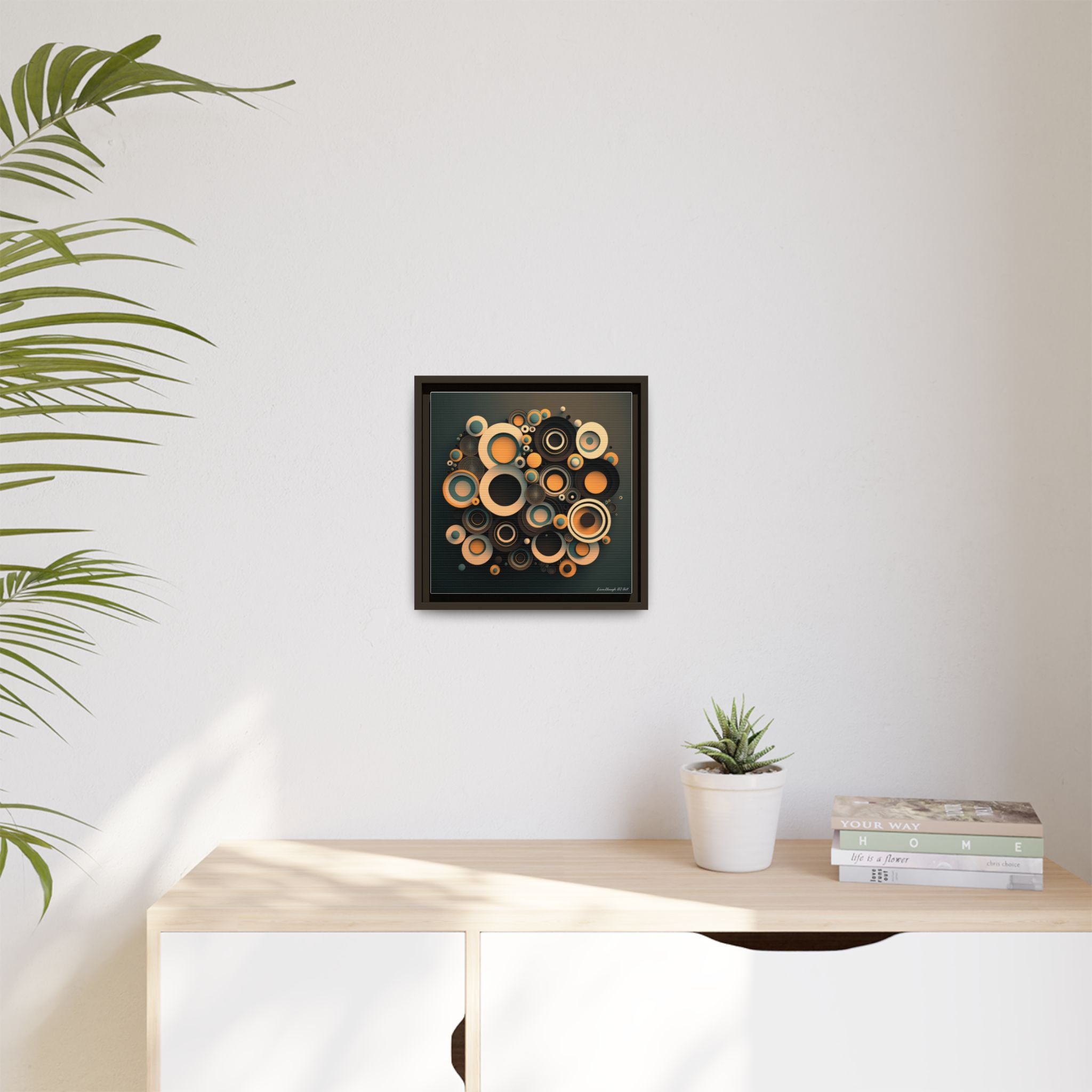 Concentric Harmony, Art Print — Colorful Modern Wall Canvas