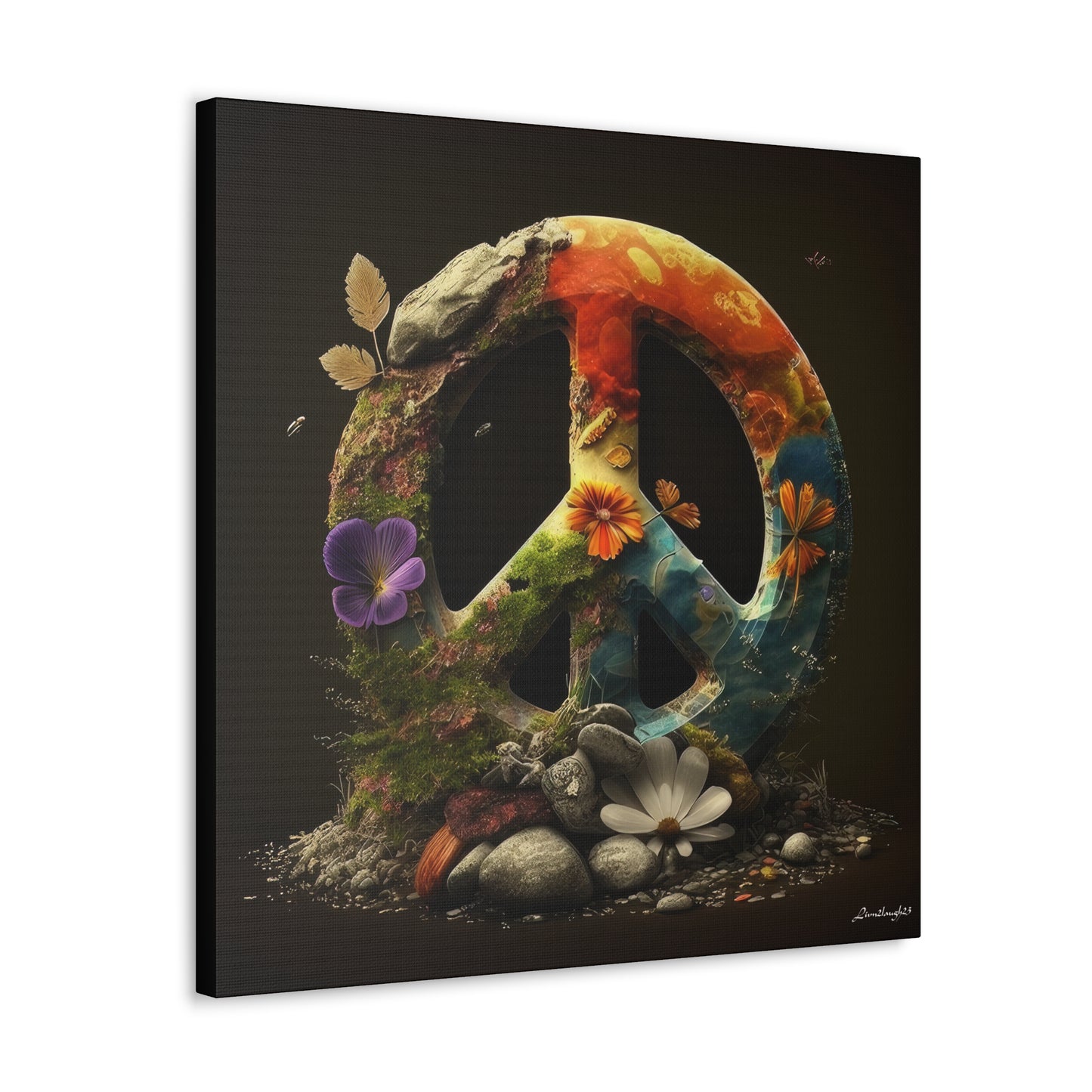 Beautiful Forest Round Peace Sign  8 Canvas Gallery Wraps