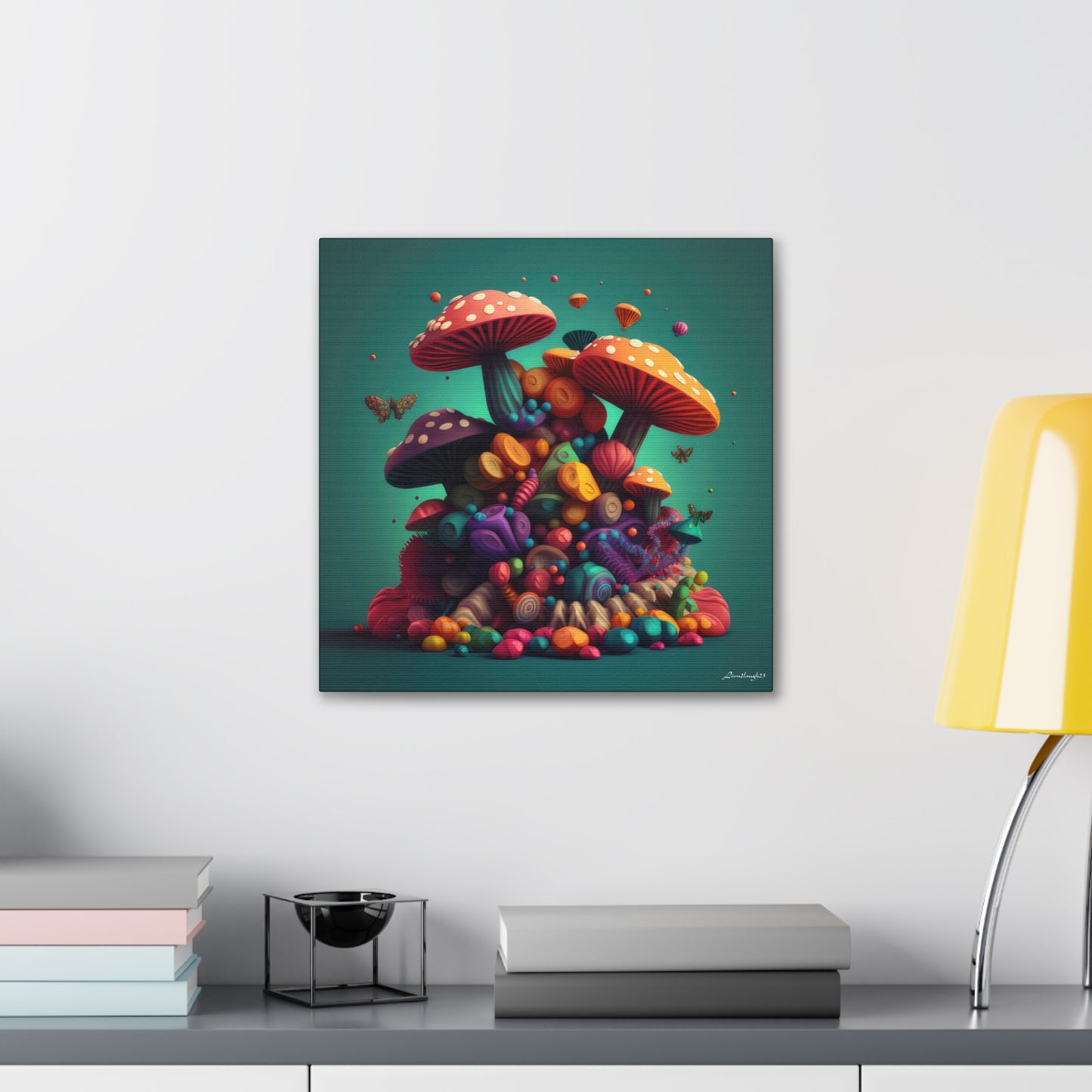 Beautiful Mushroom Luminating Colorful Bliss7 Canvas Gallery Wraps