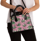 Beautifully Pink And Green Gorgeous Designed Marijuana 420 Weed Leaf Shoulder Handbag