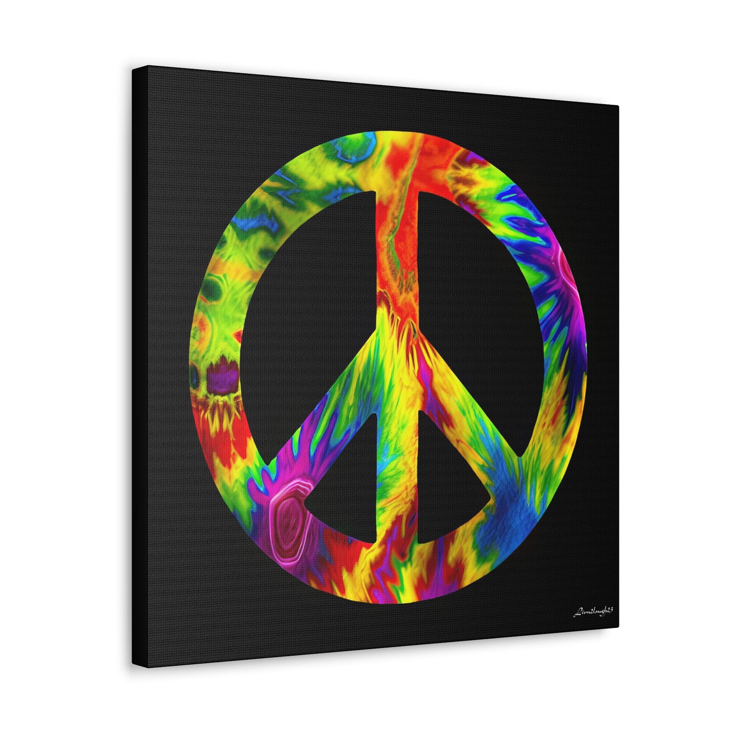 Coolio Tie Dye Hippie Peace Sign 6 Canvas Gallery Wraps