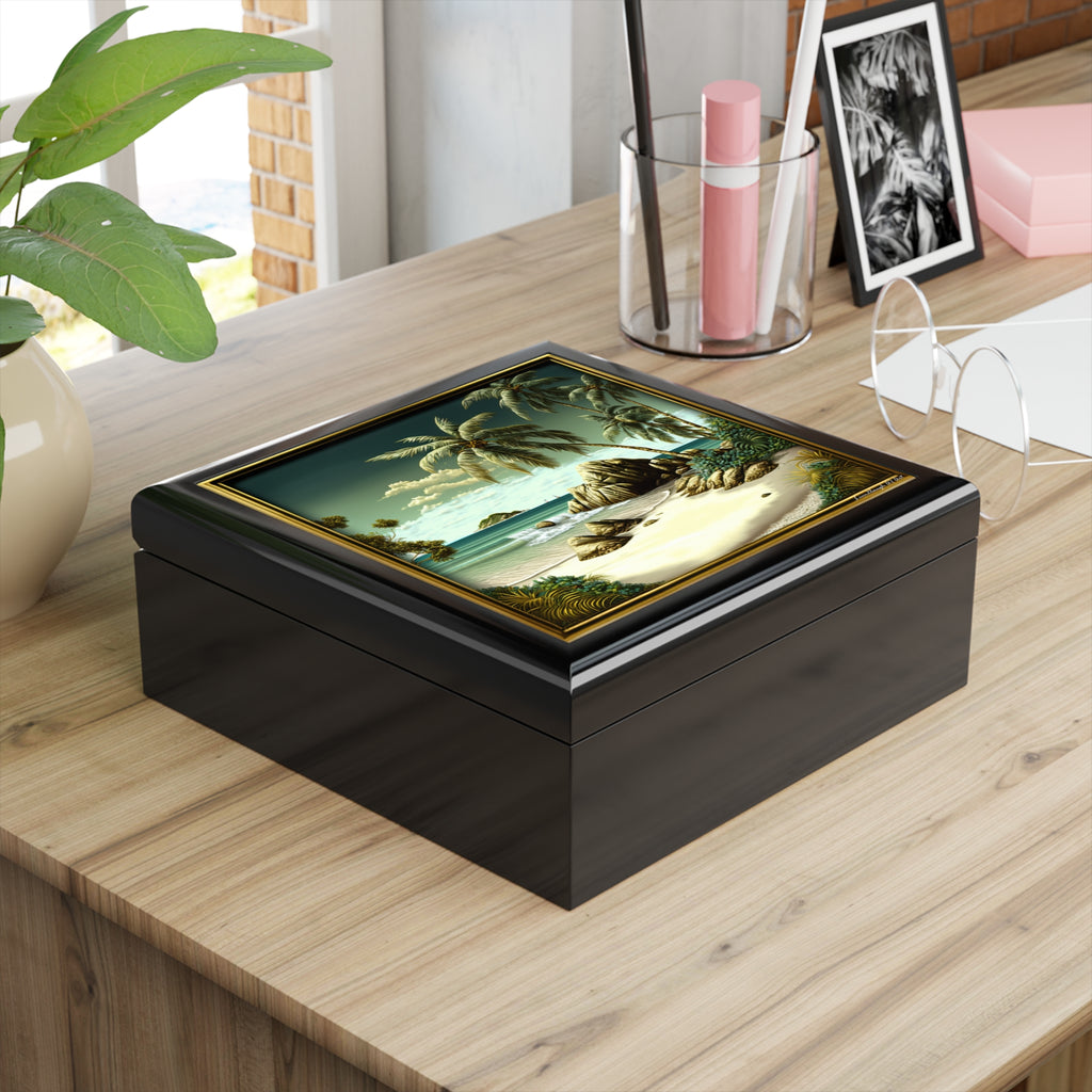 Quiet Palms, Golden Shore, Jewelry- Stash -Collection Box