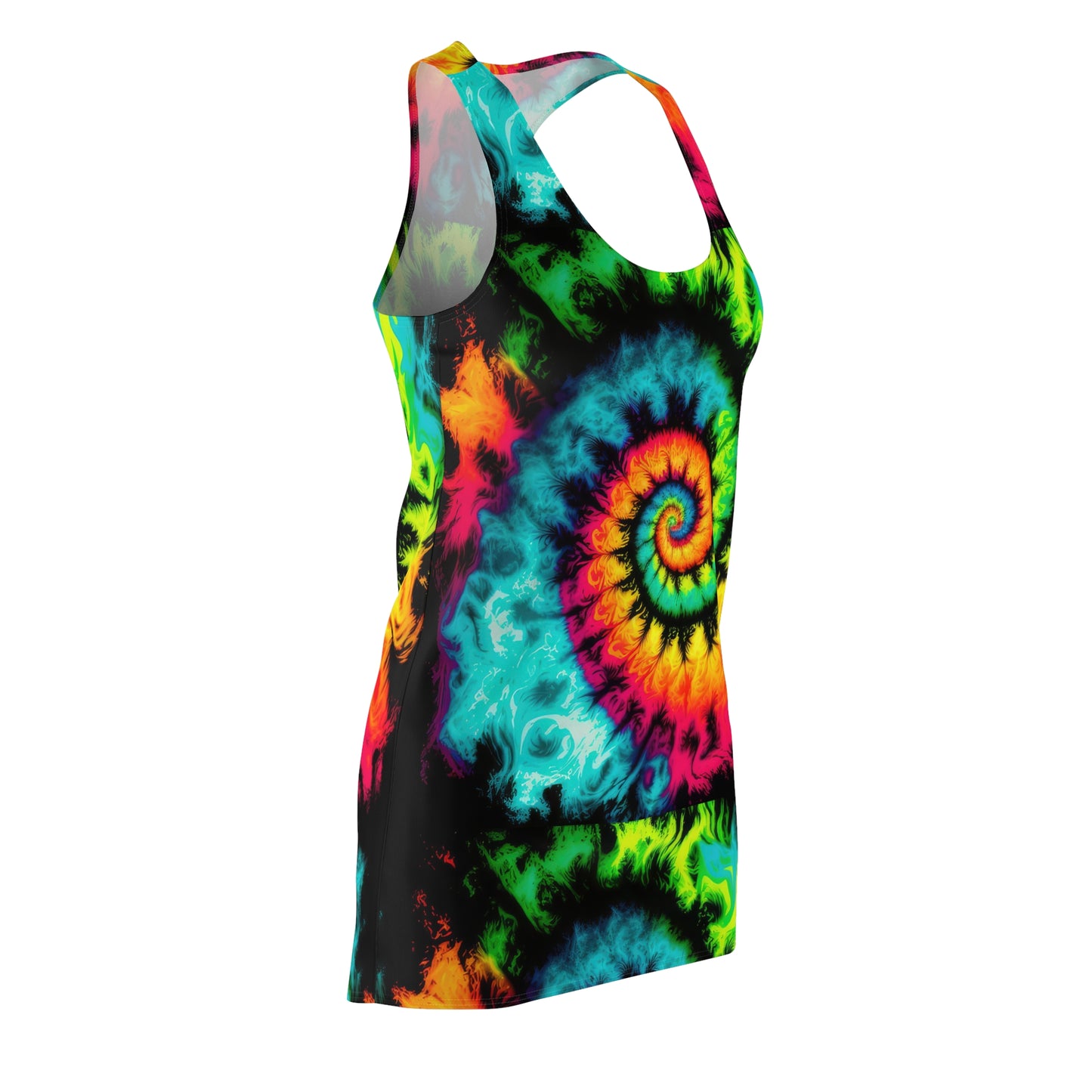 Bold And Beautiful Tie Dye Style Three D, Women's Cut & Sew Racerback Dress (AOP)