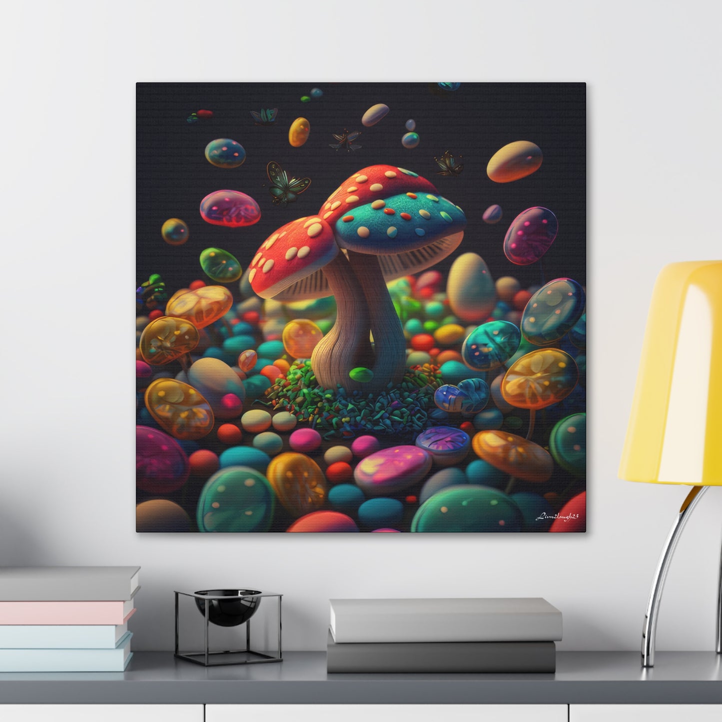 Beautiful Mushroom Luminating Colorful Bliss Canvas Gallery Wraps