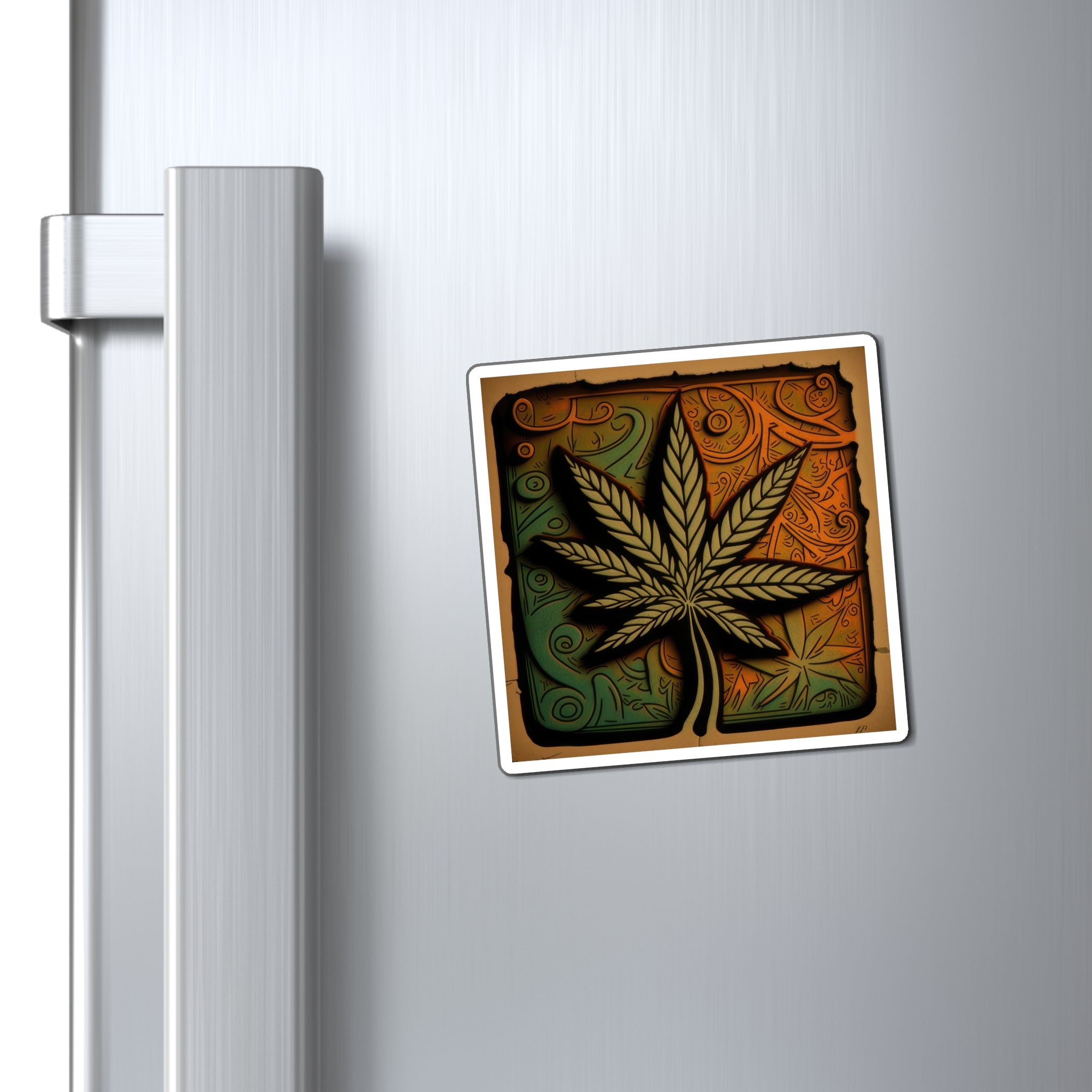 Beautifully Detailed Brown And Green Marijuana Leaf Magnets