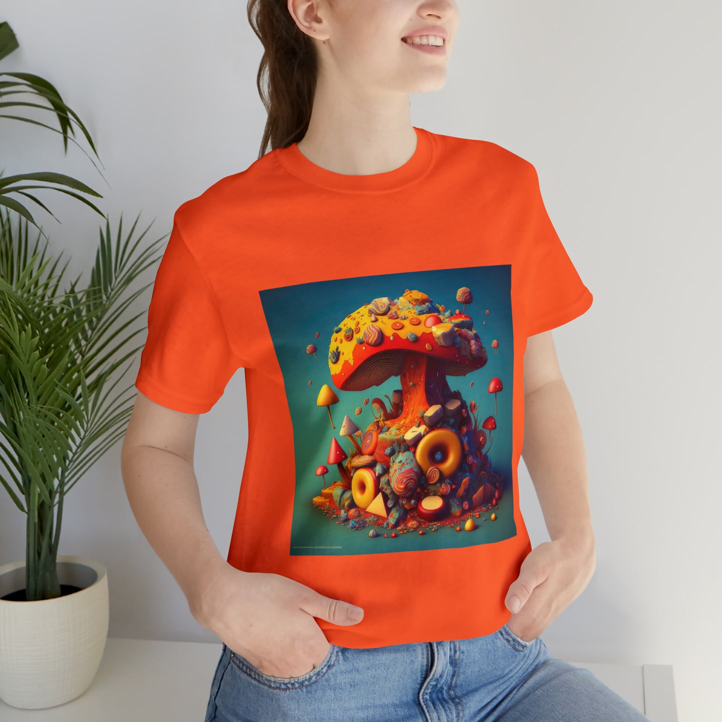 Hippie Mushroom Color Candy Style Design Style 2 Unisex Jersey Short Sleeve Tee