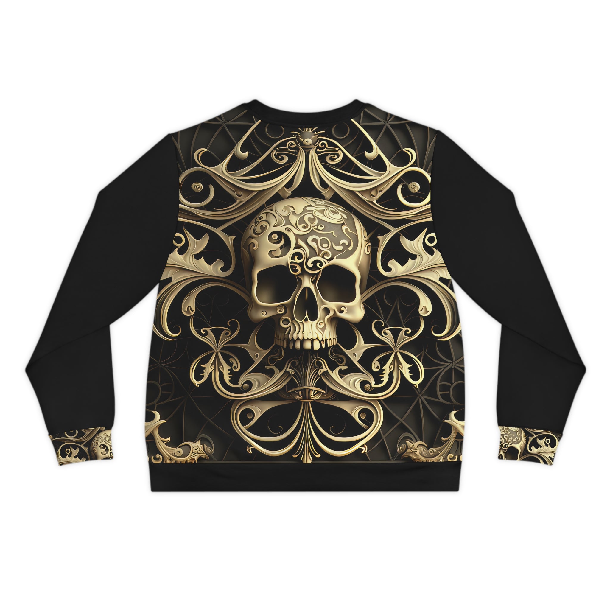 Metallic Chrome Skulls and classic Designed Background Style 8 Lightweight Sweatshirt (AOP)