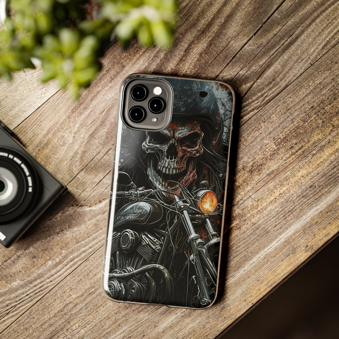 Skull Motorcycle Rider, Ready to Tear Up Road On Beautiful Bike 6 Tough Phone Cases