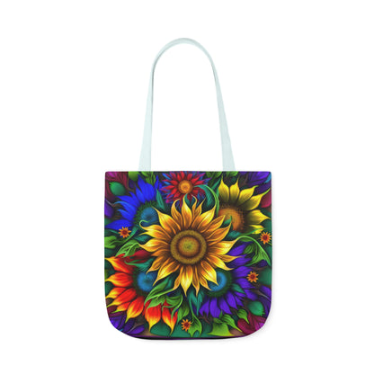 Bold And Beautiful Flowers Style Four Polyester Canvas Tote Bag (AOP)