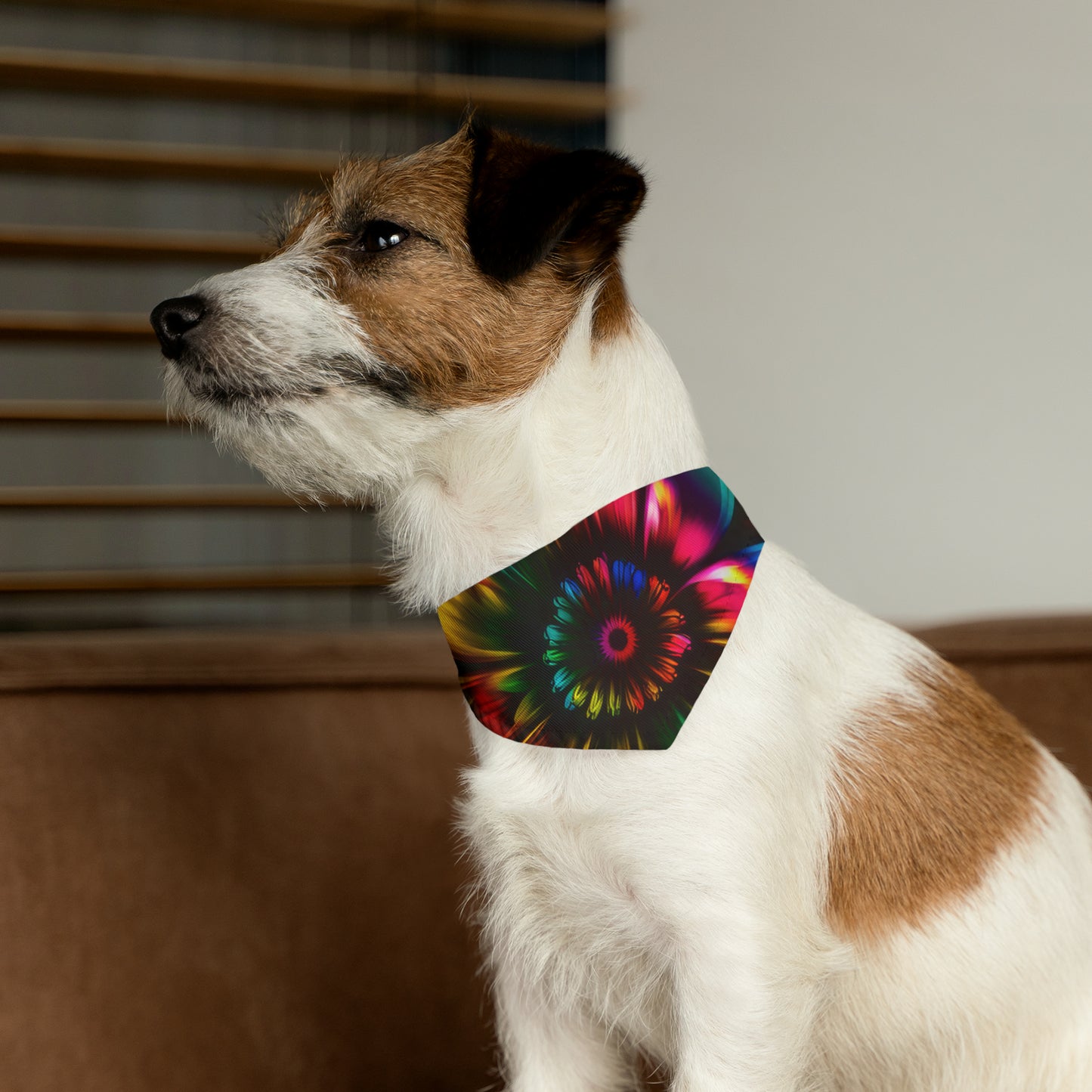 Tie Dye Color Flower Pet Bandana Collar