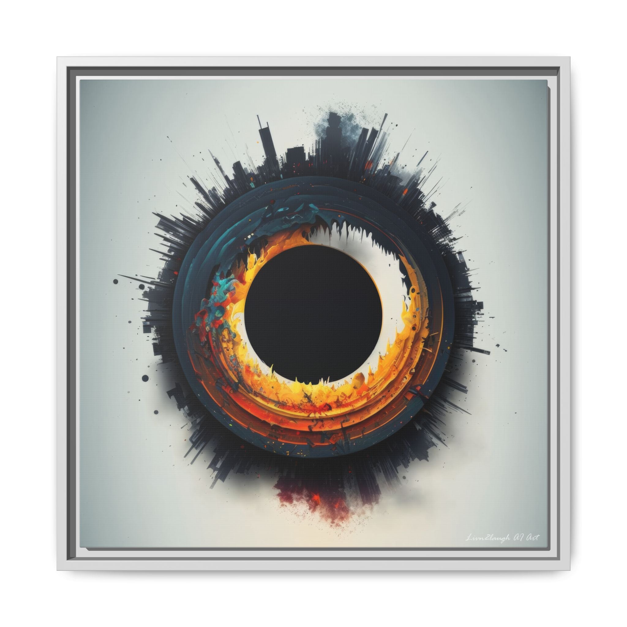 Eclipse of Industry, Art Print — Colorful Modern Wall Canvas