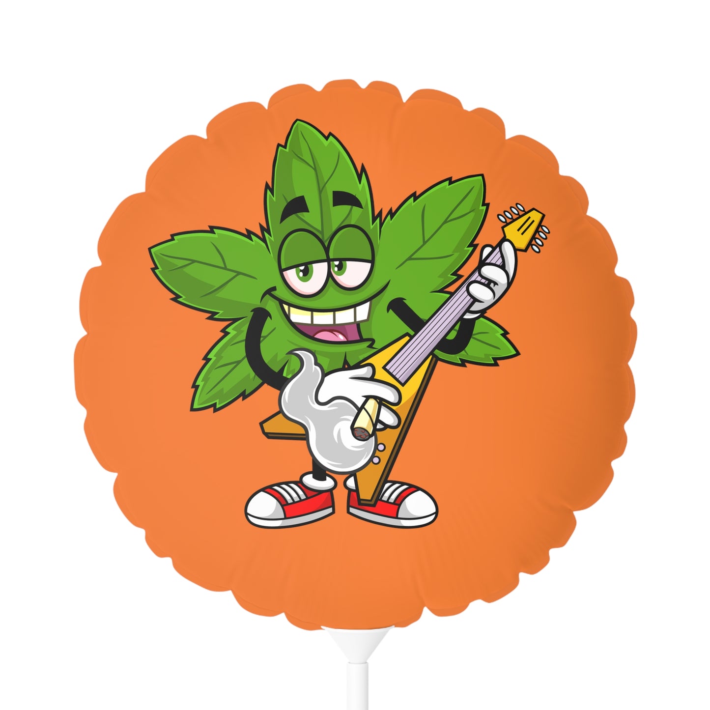 Marijuana Reggae Pot Leaf Man Smoking A Joint With Red Sneakers Style 2, Orange Balloon (Round and Heart-shaped), 11"