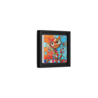 "Whimsical Mosaic Cat", Framed Mosaic Cat Art Print — Colorful Modern Wall Canvas