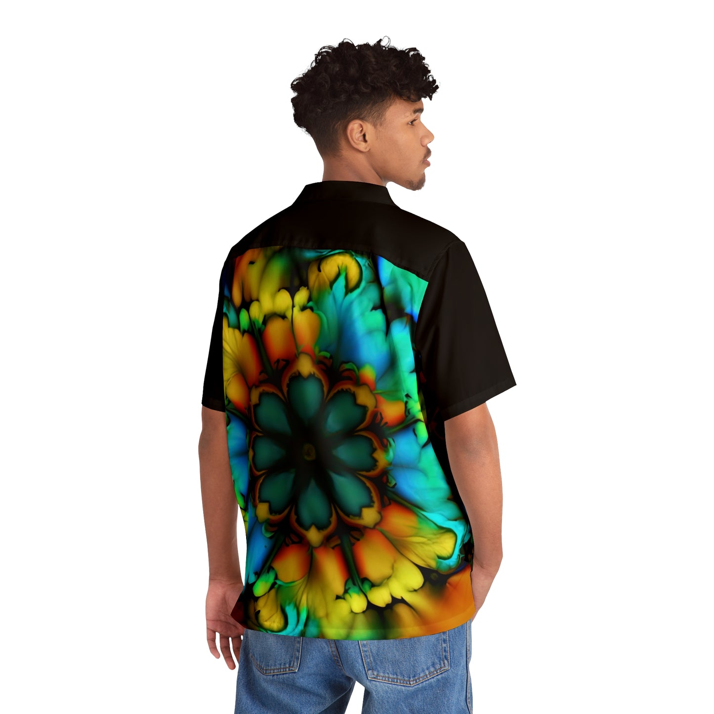 Bold And Beautiful Tie Dye B 3 Blue Yellow Men's Hawaiian Shirt (AOP)