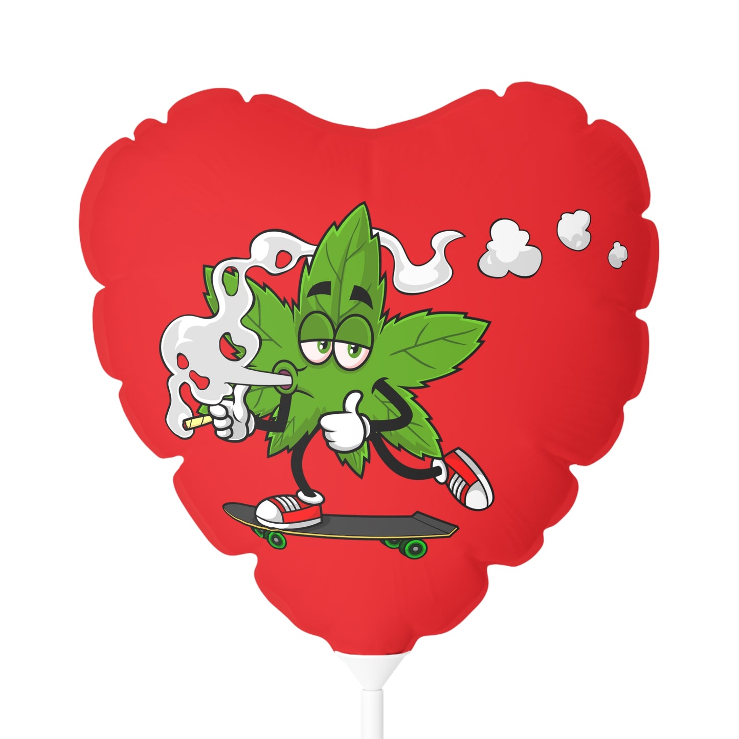 Marijuana Reggae Pot Leaf Man Smoking A Joint With Red Sneakers Style 4, Red Balloon (Round and Heart-shaped), 11"