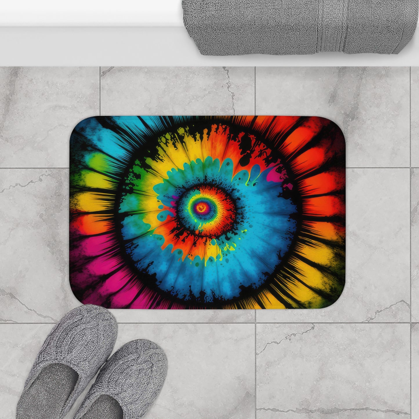 Bold And Beautiful Tie Dye Style Four Bath Mat