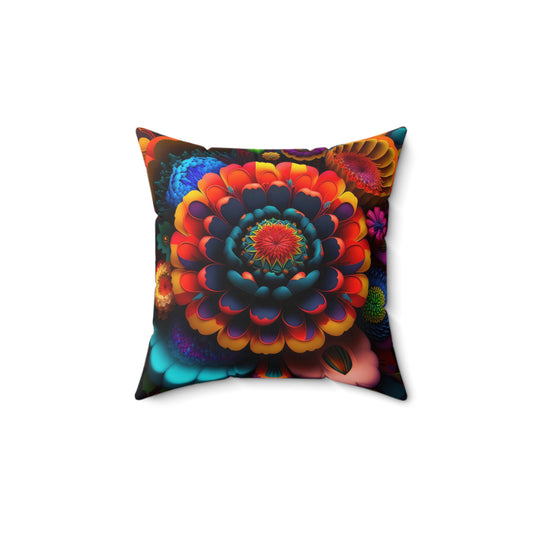 Bold And Beautiful Flowers B 1 Spun Polyester Square Pillow