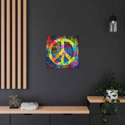 Coolio Tie Dye Hippie Peace Sign 3 Canvas Gallery Wraps