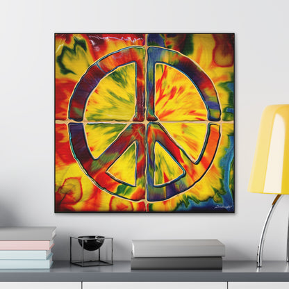 Coolio Tie Dye Hippie Peace Sign Canvas Gallery Wraps