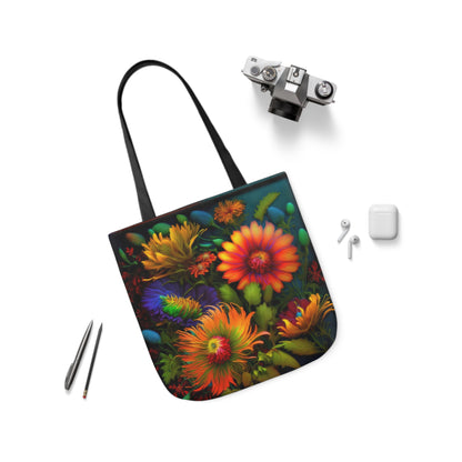 Bold And Beautiful Flowers Style One Polyester Canvas Tote Bag (AOP)