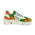 Beautifully Designed Orange, Yellow And Green Marijuana Leave Men's Mesh Sneakers