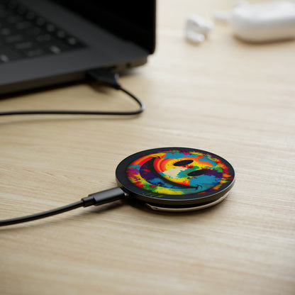 Bold And Beautiful Tie Dye Happy Face Style 1 Magnetic Induction Charger