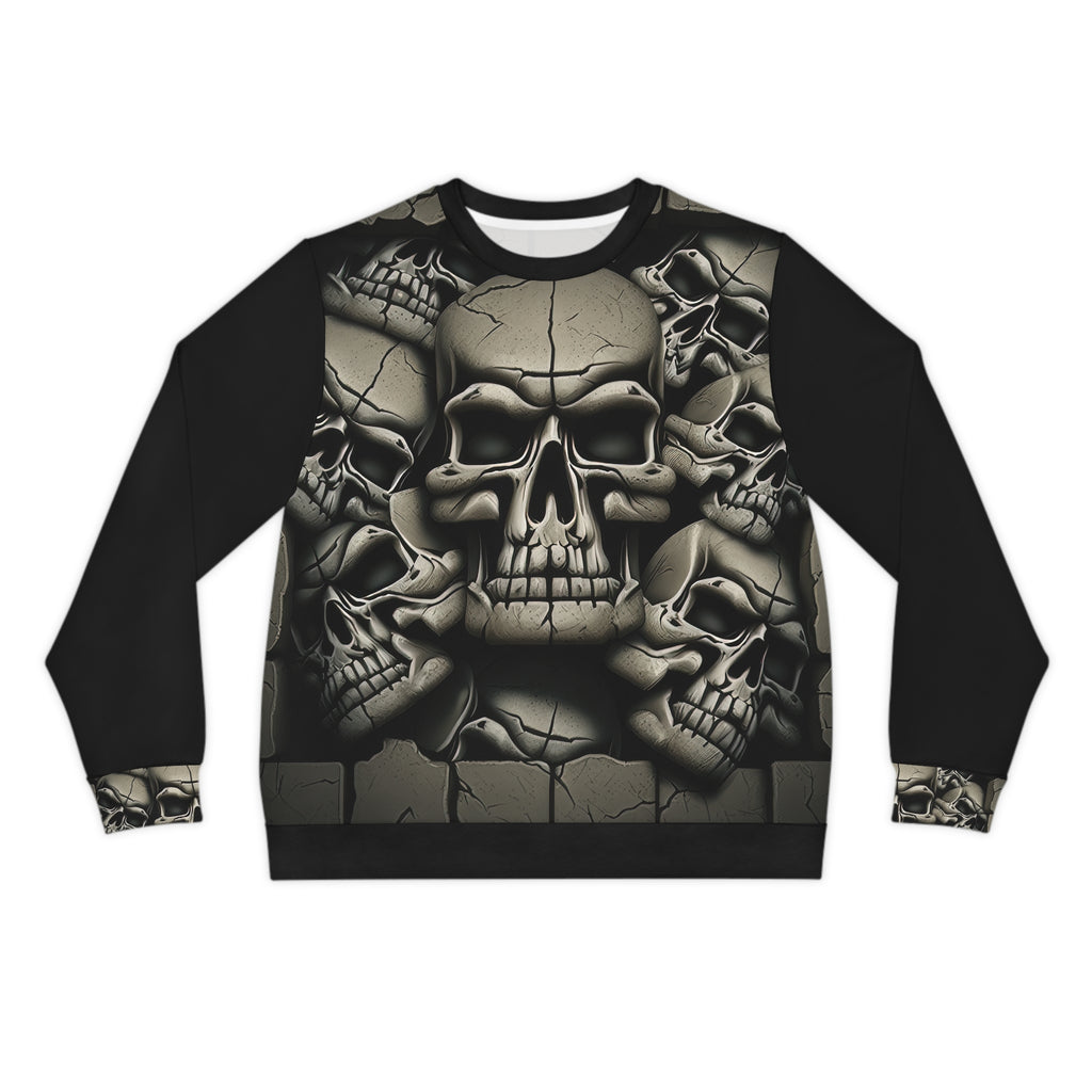 Metallic Chrome Skulls and classic Designed Background Style 11 Lightweight Sweatshirt (AOP)