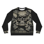 Metallic Chrome Skulls and classic Designed Background Style 11 Lightweight Sweatshirt (AOP)