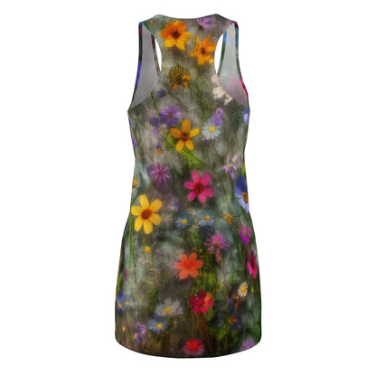 Bold & Beautiful & Metallic Wildflowers, Gorgeous floral Design, Style 2 A Women's Cut & Sew Racerback Dress (AOP)