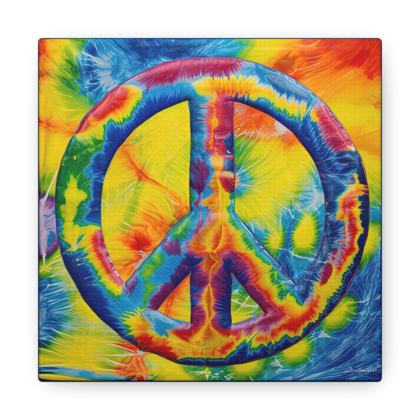 Coolio Tie Dye Hippie Peace Sign 4 Canvas Gallery Wraps