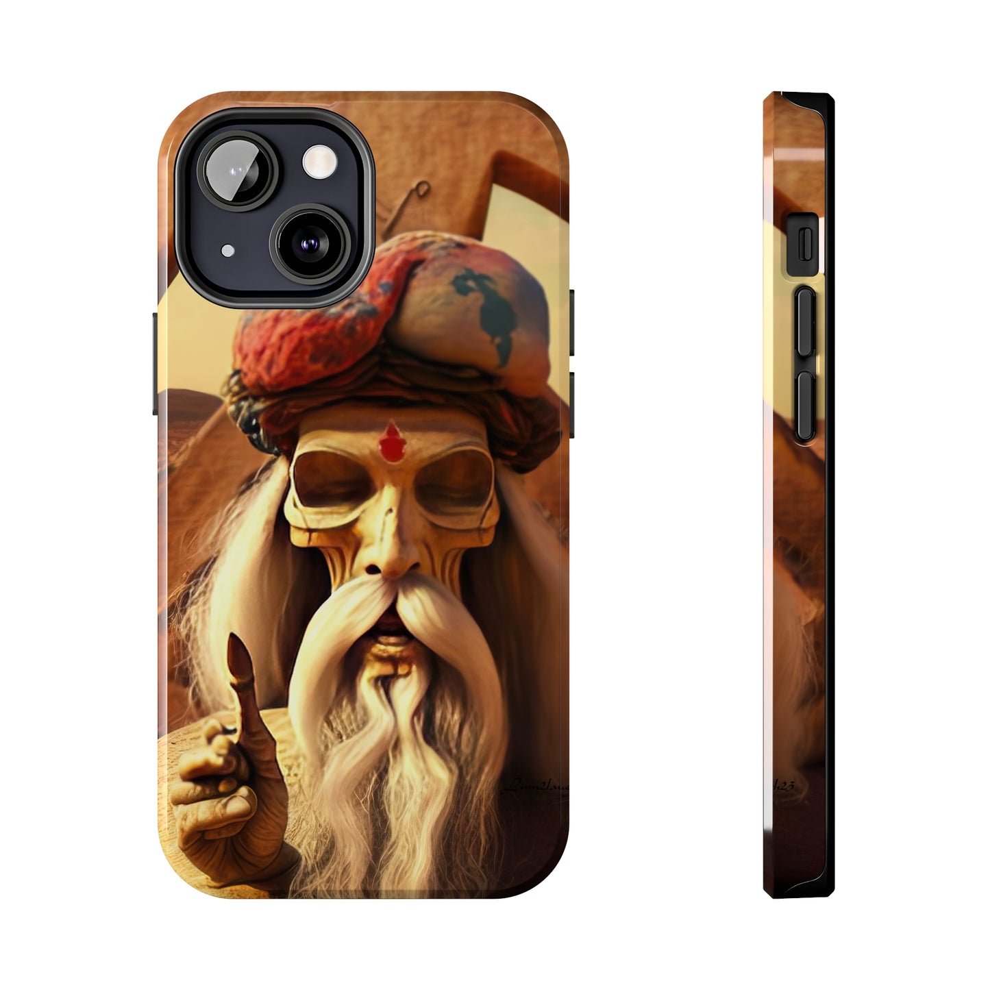 Wise Man In Dessert With Beard And Peace Sign Tough Phone Cases