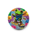 Hip Hip Hop Skating Boarding Cool Frog With Back Ground Frog Collage Wall Clock
