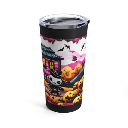 Purple- Pink Halloween With Cute Halloween Characters Pumpkin Halloween Fall Tumbler 20oz