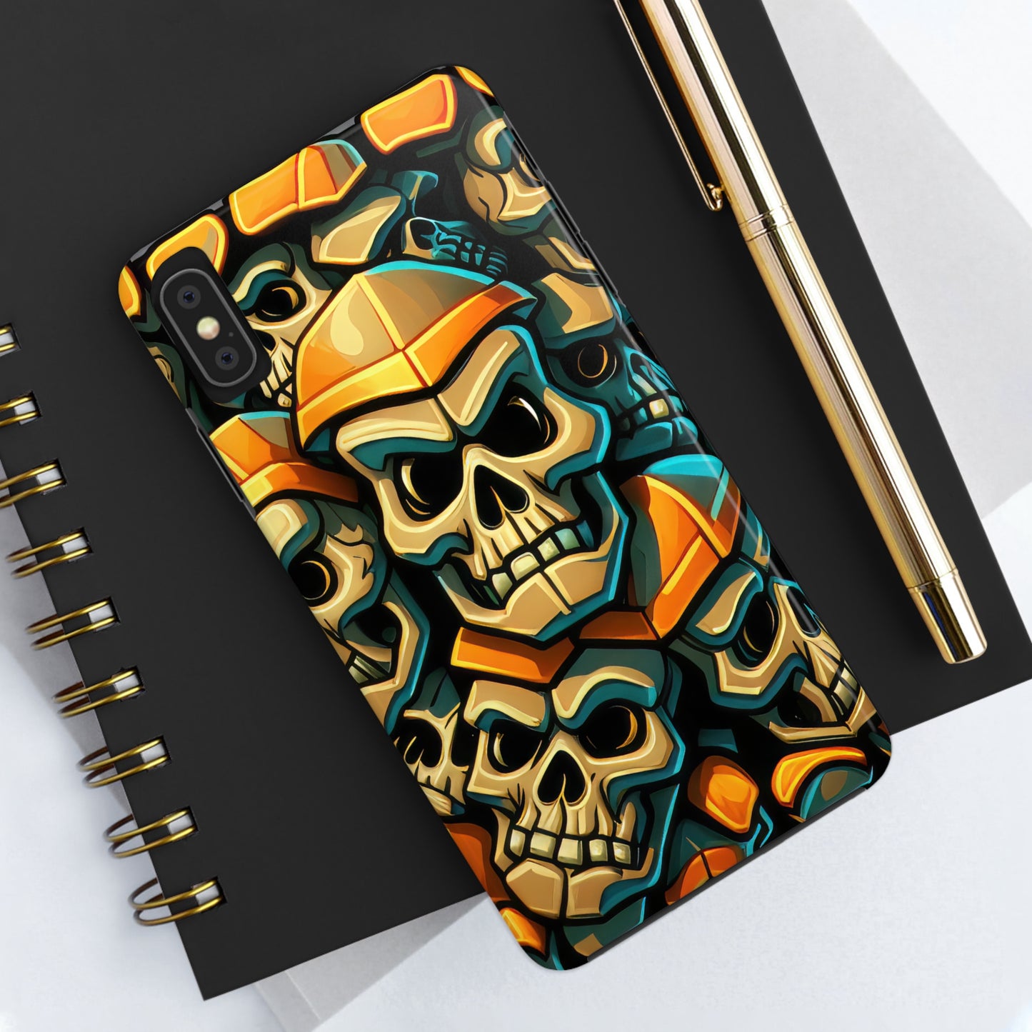 Metallic Chrome Skulls and classic Designed 16 Tough Phone Cases