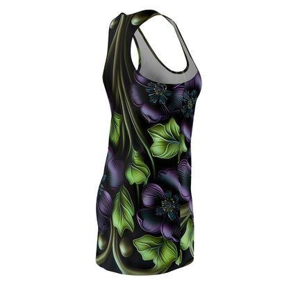 Gothic Bold & Beautiful flower floral Style 4 A, Women's Cut & Sew Racerback Dress (AOP)