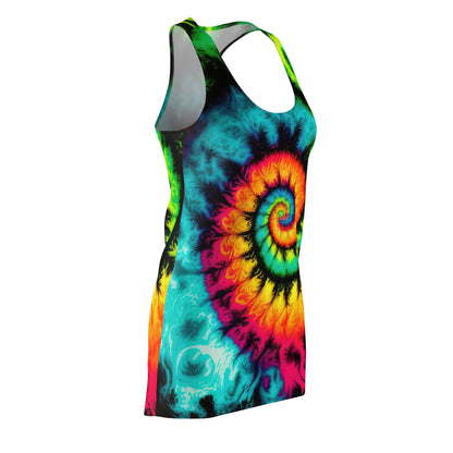 Bold And Beautiful Tie Dye Style Three Women's Cut & Sew Racerback Dress (AOP)