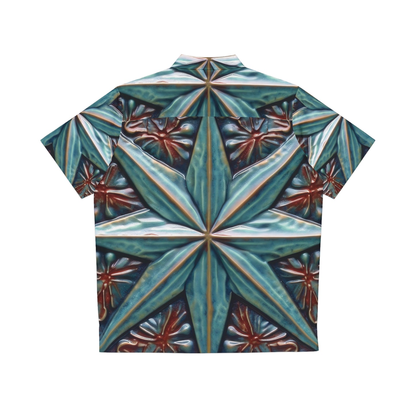 Beautiful Stars Abstract Star Style Blue And Red Men's Hawaiian Shirt (AOP)