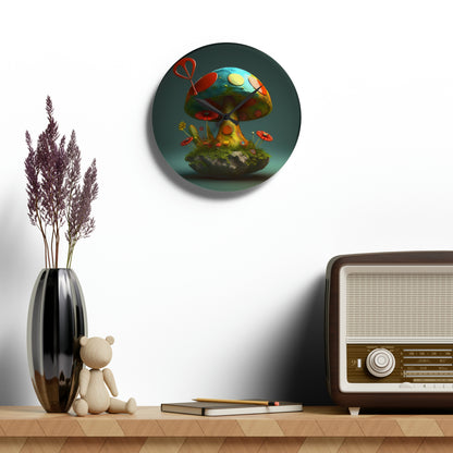 Hippie Mushroom Color Candy Style Design Style 3 Acrylic Wall Clock