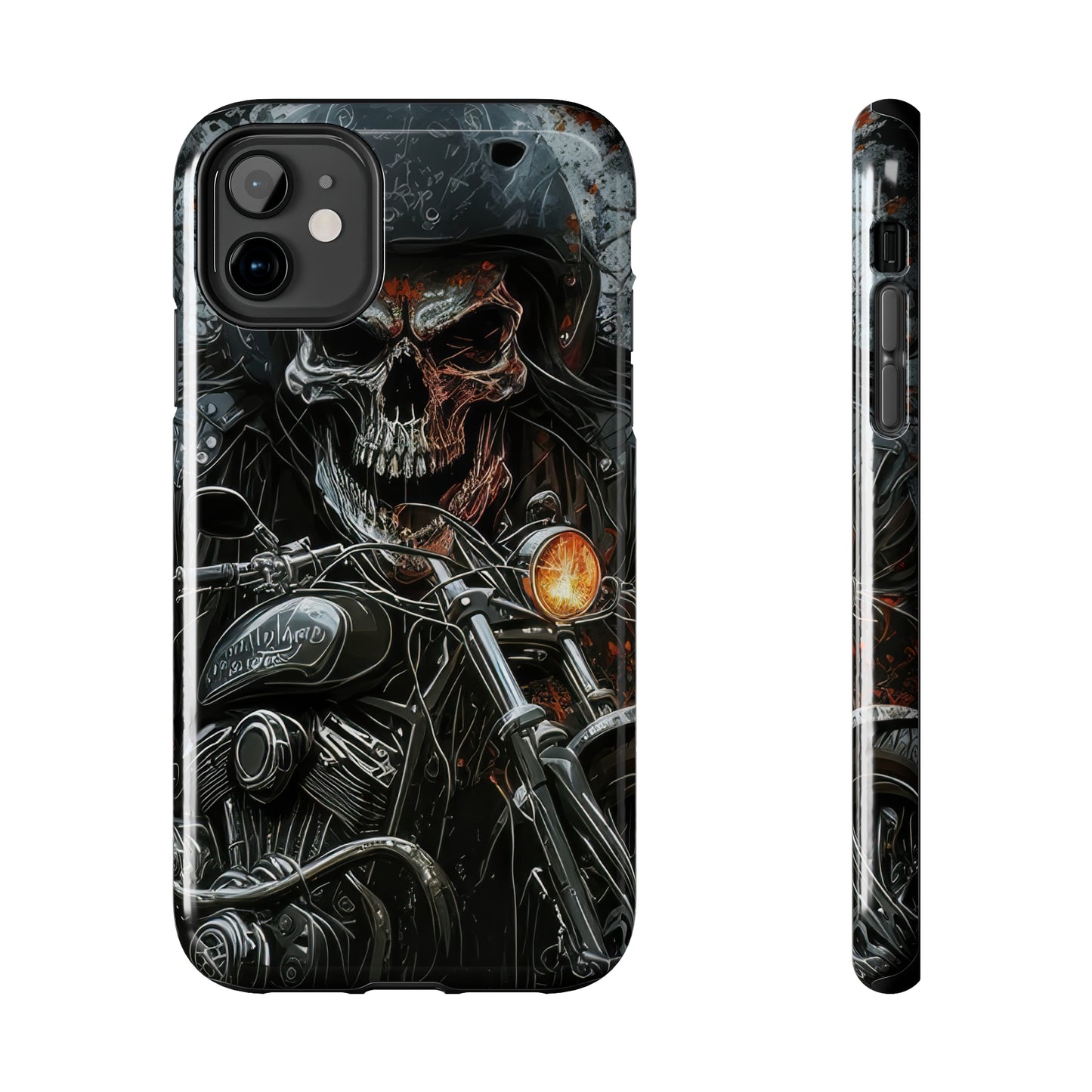 Skull Motorcycle Rider, Ready to Tear Up Road On Beautiful Bike 6 Tough Phone Cases