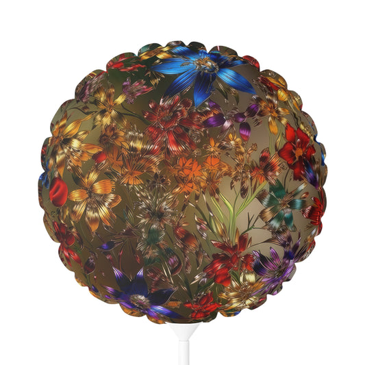 Bold & Beautiful & Metallic Wildflowers, Gorgeous floral Design, Style 1 Balloon (Round and Heart-shaped), 11"
